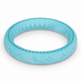 Totally Pooched Chew and Tug Ring Teal Toy for Dogs