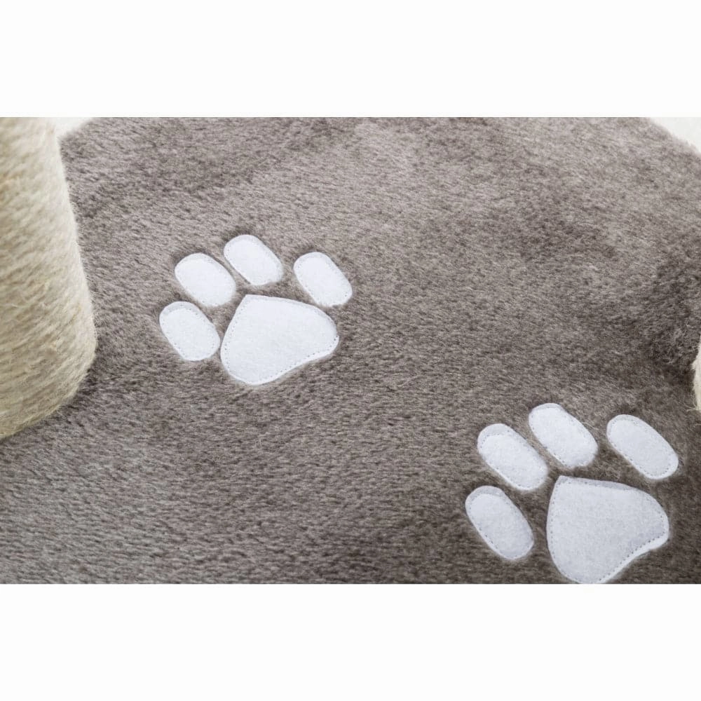 Trixie Altea Scratching Wave on Post with Paw Print for Cats (White/Grey)