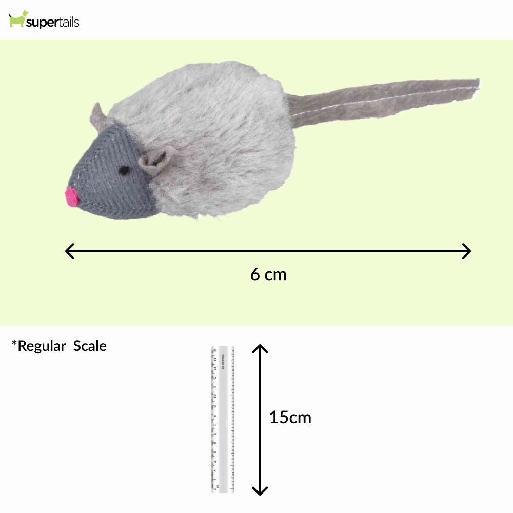 Trixie Microchip Mouse Catnip Plush Toy for Cats (Grey)