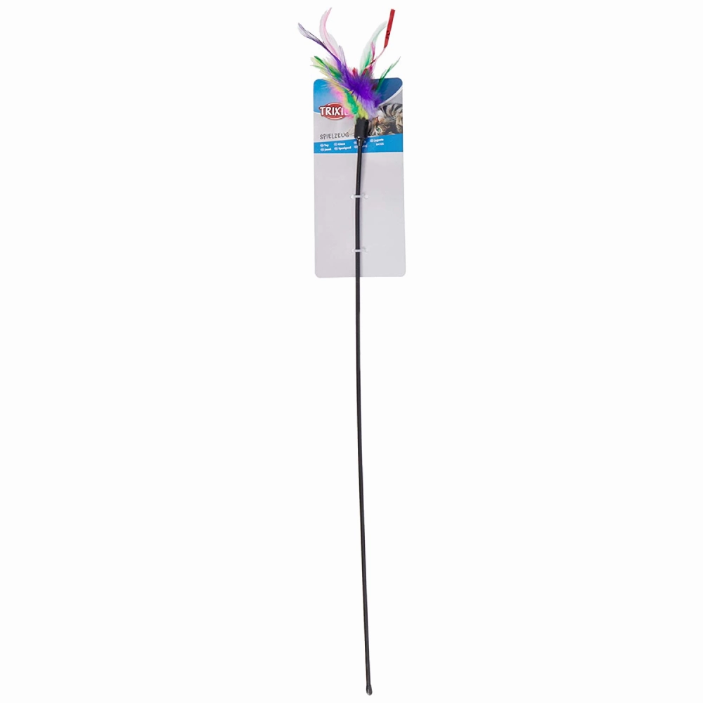 Trixie Playing Rod with Feathers and Leather Straps Toy for Cats Combo