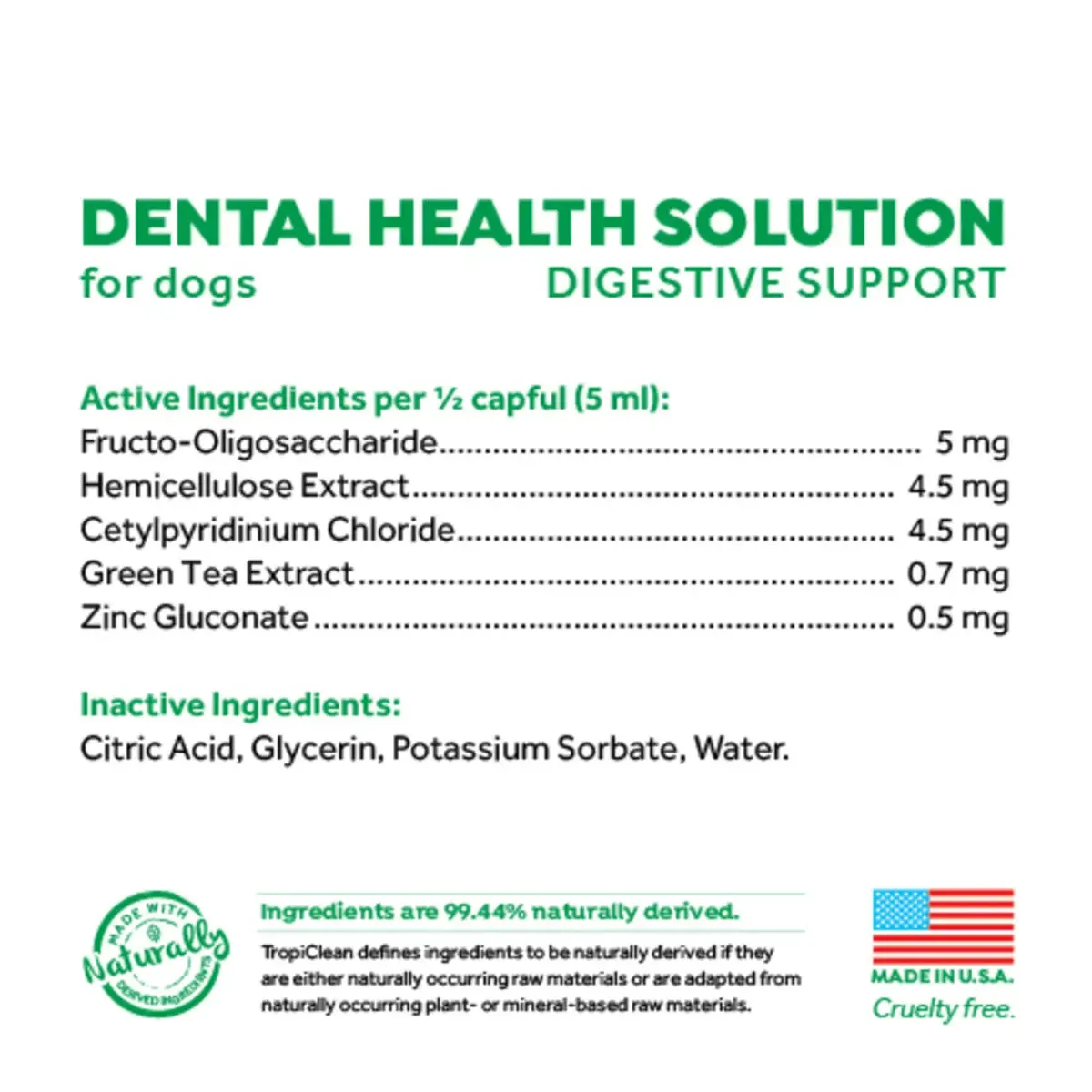 TropiClean - Fresh Breath Dental Health Solution For Dogs (Digestive Support)
