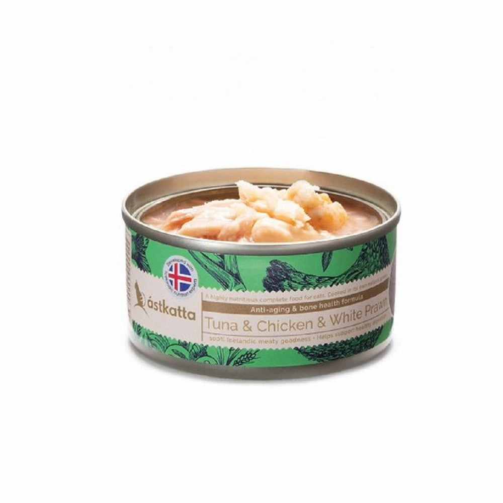 Tuna & Chicken & White Prawn Complete Cat Can