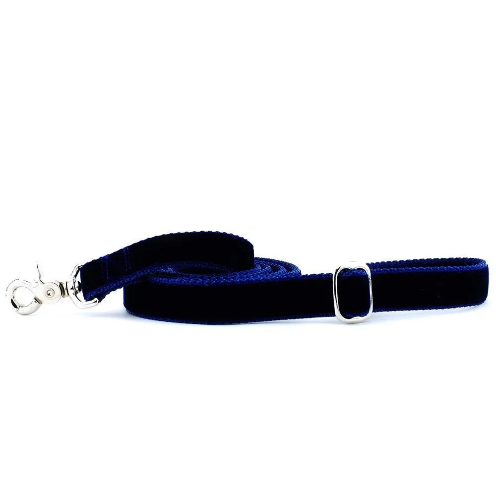 Velvet Dog Leash Navy