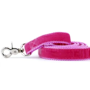 Velvet Dog Leash Rose Pink