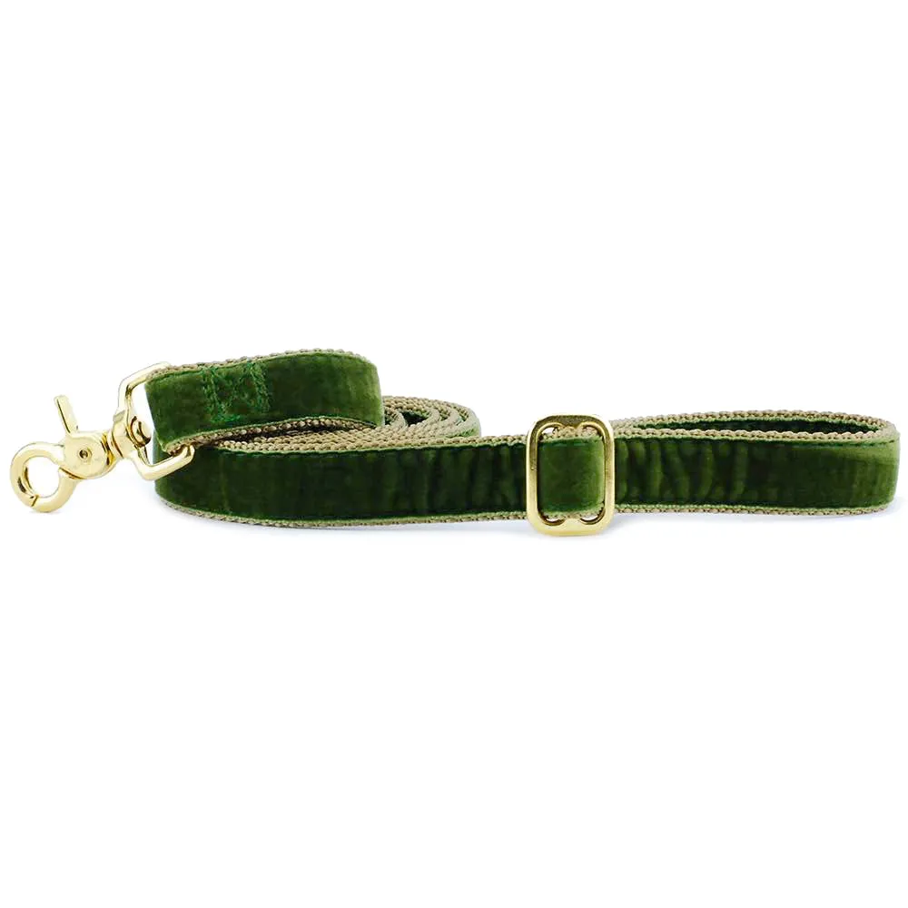 Velvet Essential Dog Collar Moss Green