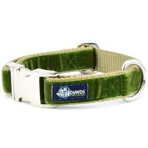 Velvet Essential Dog Collar Moss Green