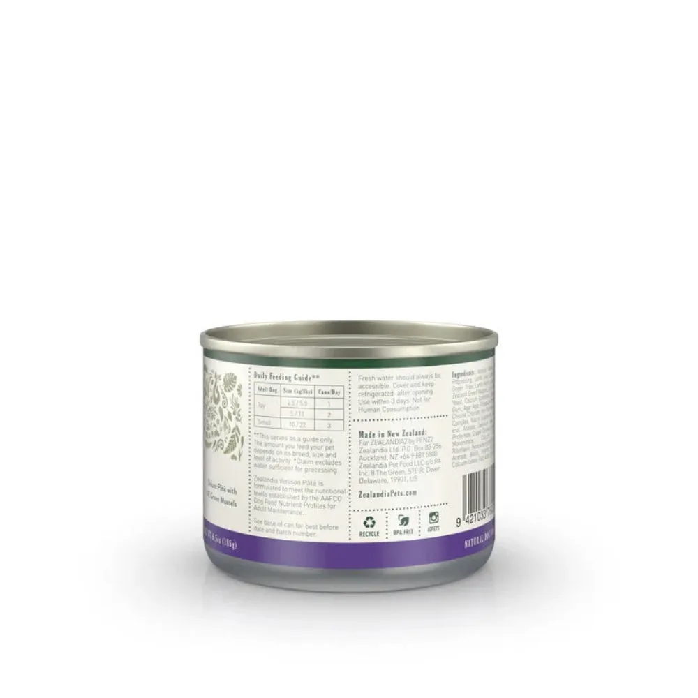 Venison Pate Staple with Green Mussels Adult Dog Can