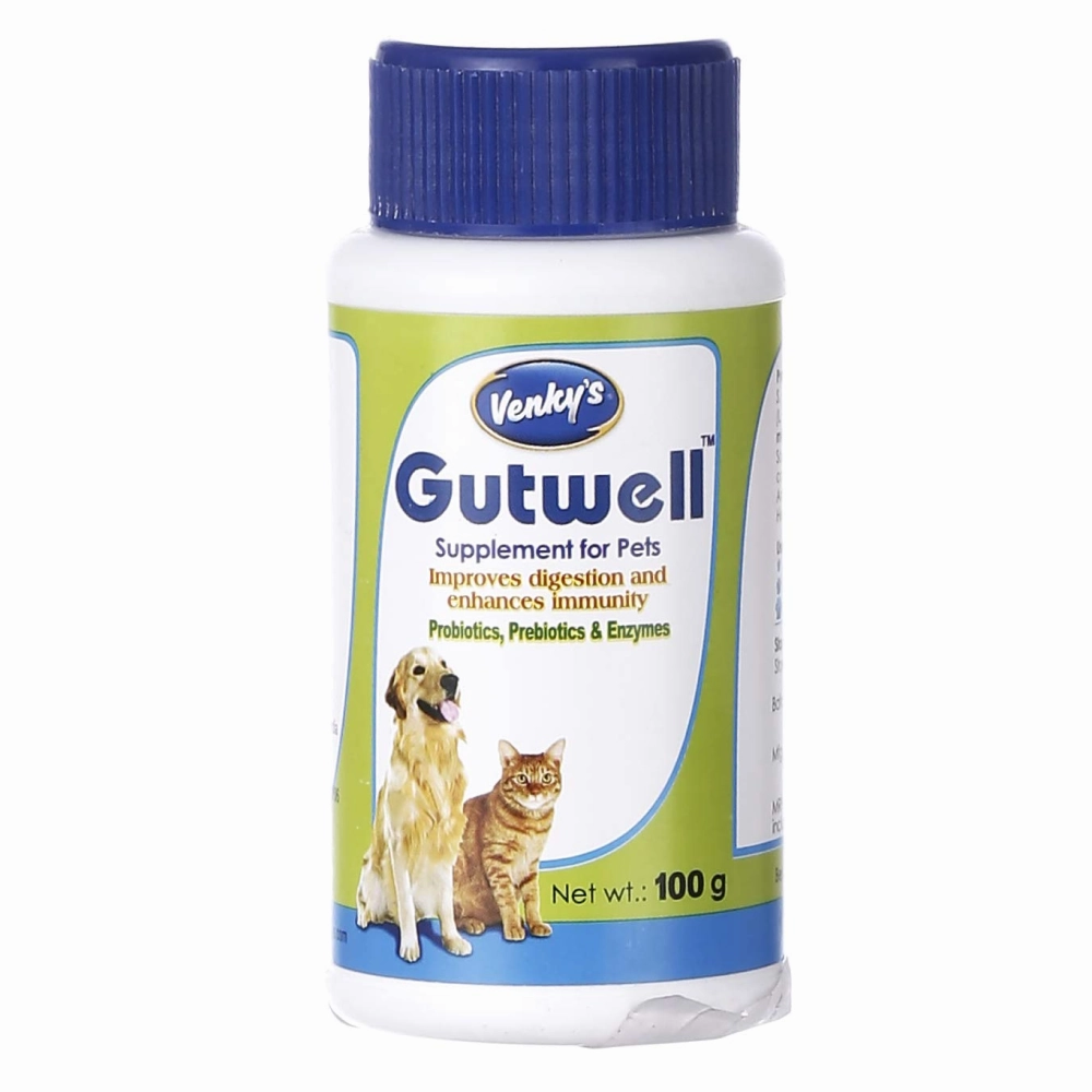 Venkys Gutwell Pre & Probiotics Gut Health Powder and Virbac Nutrich Multi Vitamin Tablets Combo