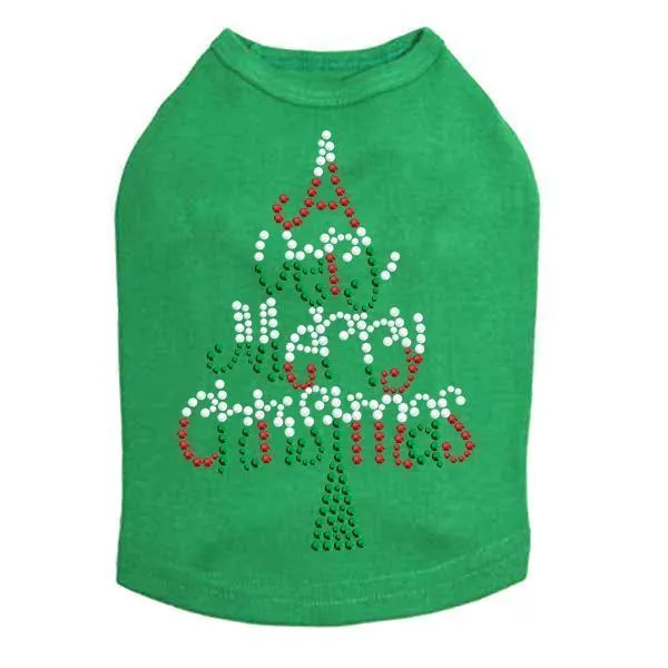 Very Merry Christmas Rhinestone Dog Tank