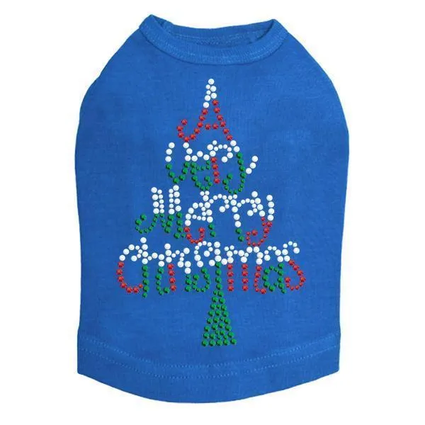 Very Merry Christmas Rhinestone Dog Tank