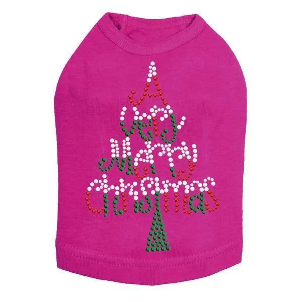 Very Merry Christmas Rhinestone Dog Tank