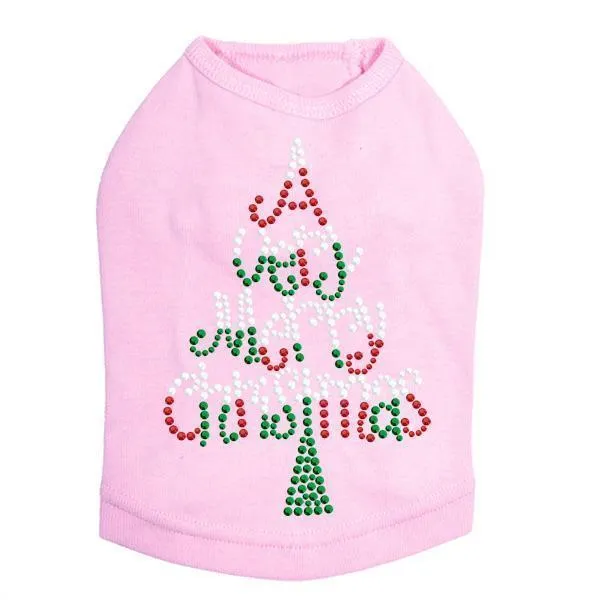 Very Merry Christmas Rhinestone Dog Tank