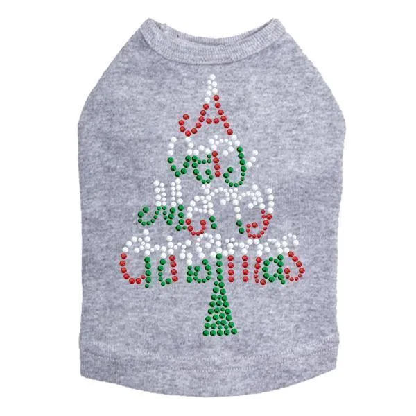 Very Merry Christmas Rhinestone Dog Tank