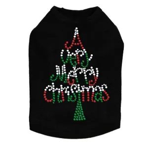 Very Merry Christmas Rhinestone Dog Tank