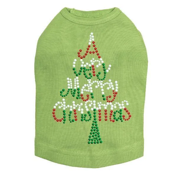 Very Merry Christmas Rhinestone Dog Tank