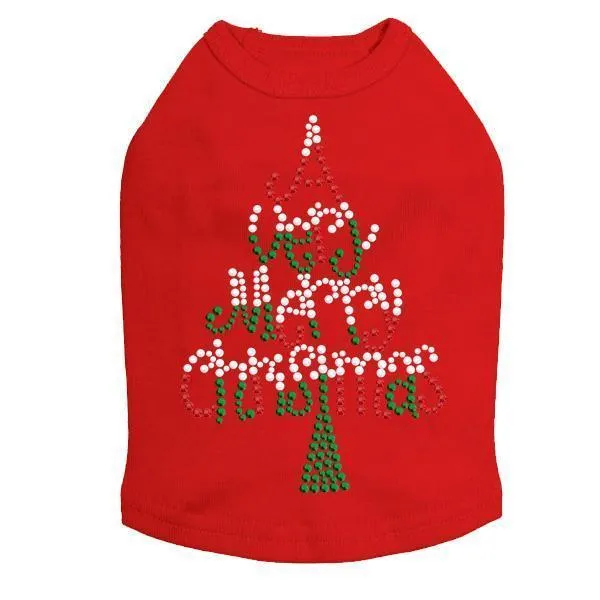Very Merry Christmas Rhinestone Dog Tank