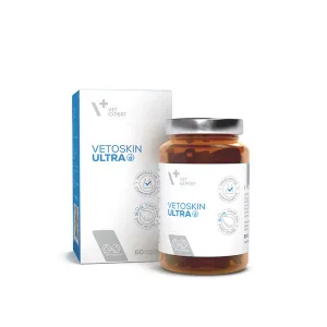 Vet Expert VetoSkin Ultra (Skin & Coat Supplement for Dogs & Cats) 60 twist-off capsules
