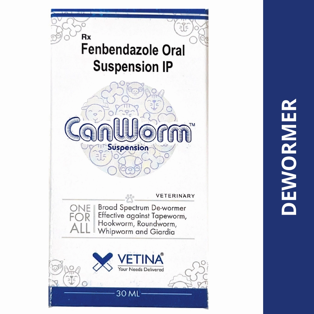 Vetina Canworm (Fenbendazole) Pet Deworming Suspension 30ml