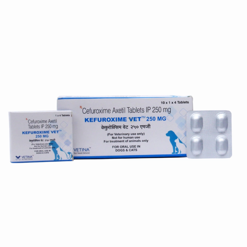 Vetina Kefuroxime Vet 250mg for Dogs and Cats (pack of 4 tablets)