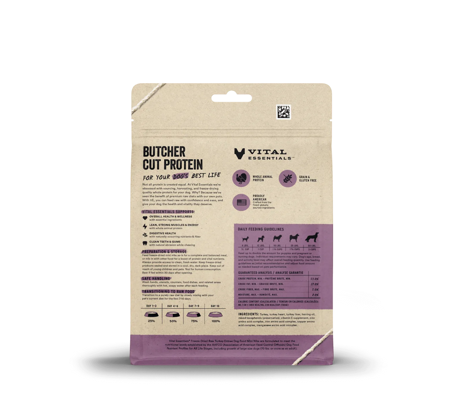 Vital Essentials Turkey Entree Mini Nibs Freeze-Dried Raw Dog Food