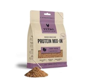 Vital Essentials Turkey Recipe Freeze-Dried Raw Protein Mix-In Ground Topper For Dogs