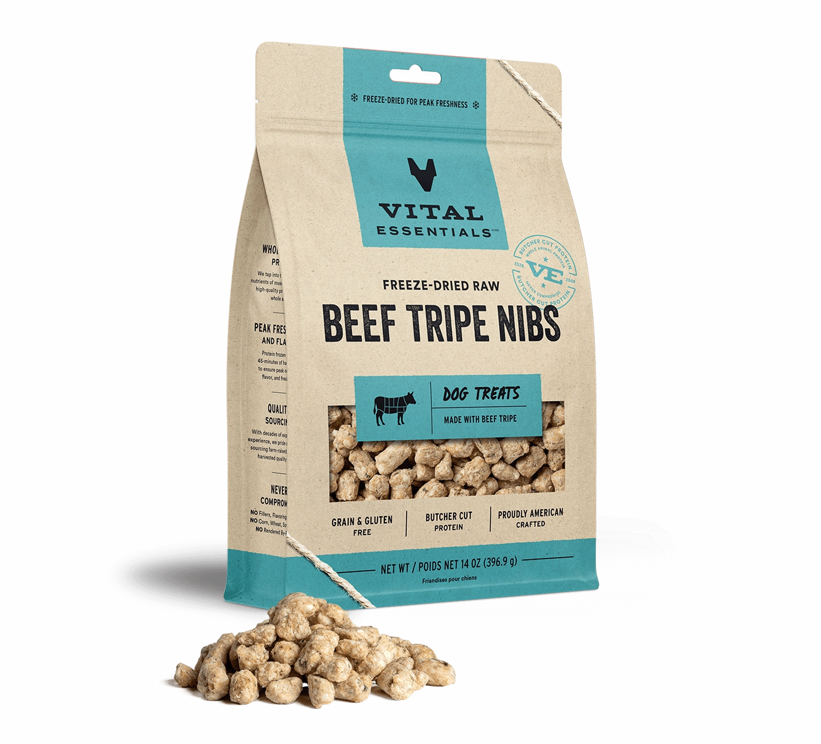 Vital Essentials Freeze-Dried Beef Tripe Nibs Dog Treats