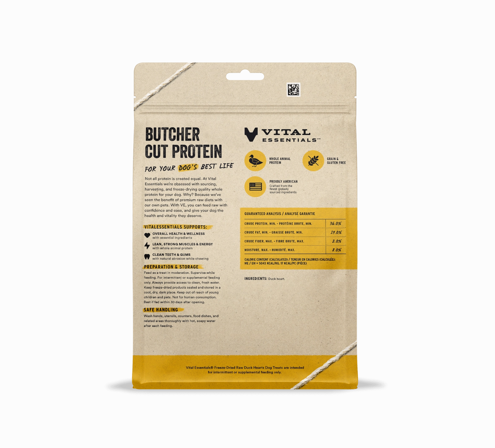 Vital Essentials Freeze-Dried Duck Hearts Dog Treats