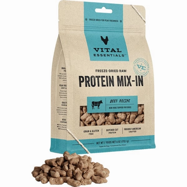 Vital Essentials Freeze-Dried Raw Protein Mix-In Beef Recipe Dog Food Topper