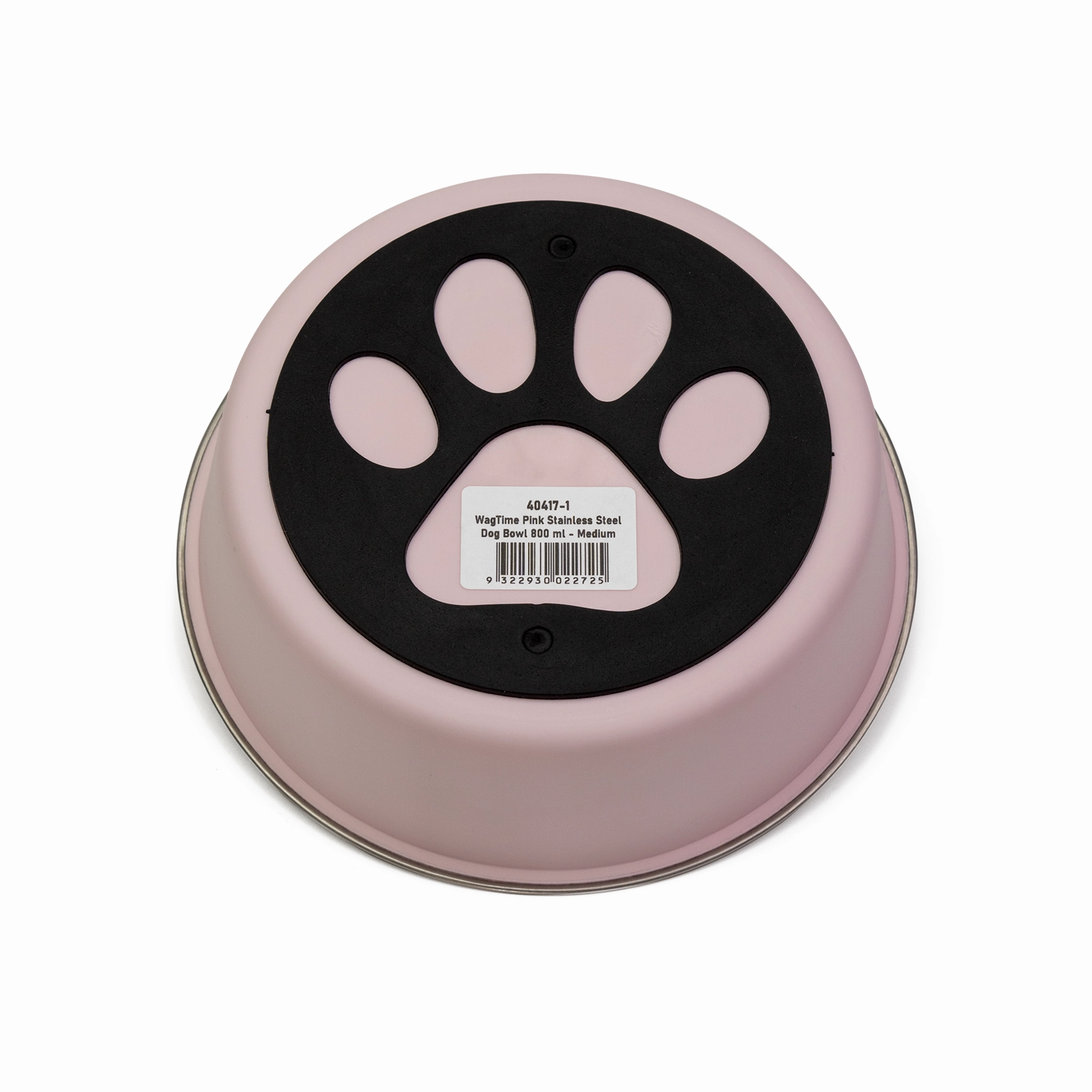 WagTime - Pink Stainless Steel Dog Bowl (Medium)