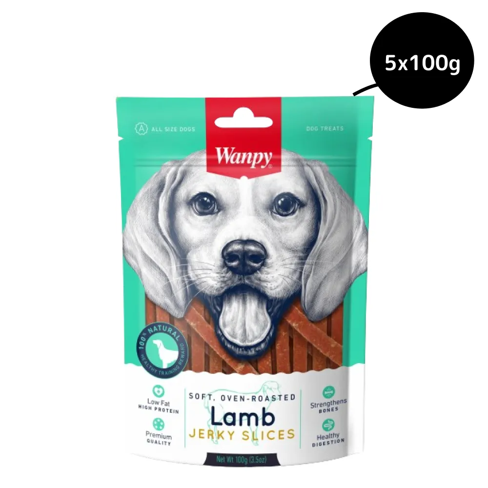 Wanpy Oven Roasted Soft Lamb Jerky Slices Dog Treats