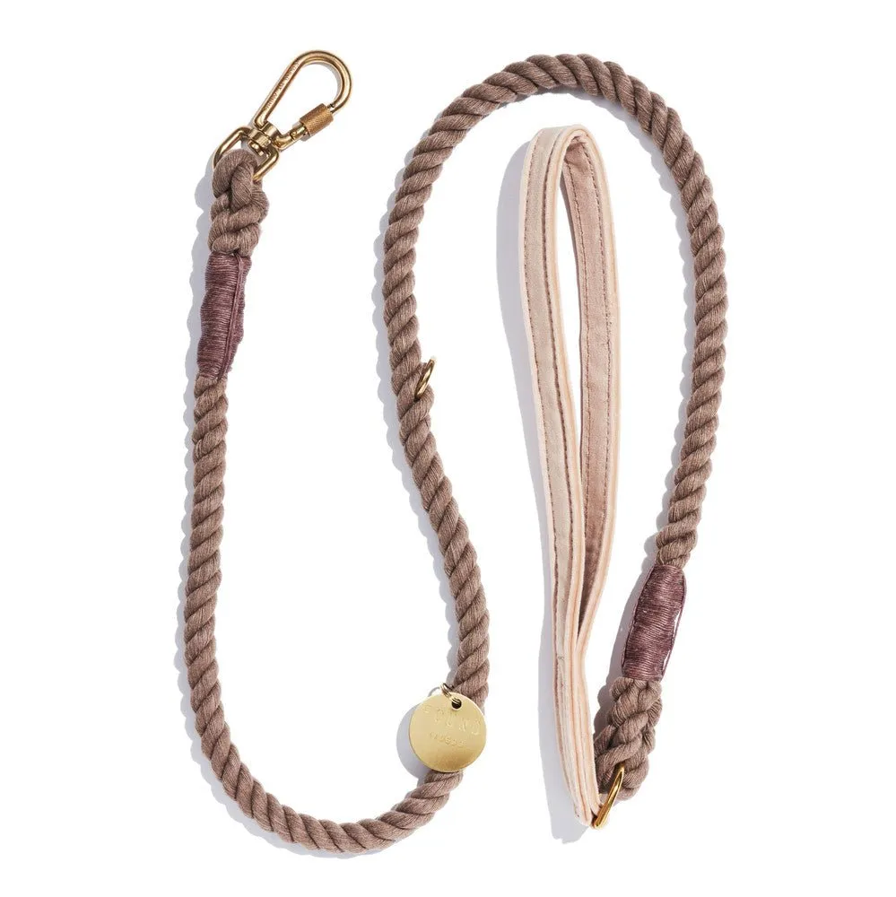 Washable Velvet Dog Leash Cream
