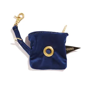 Washable Velvet Dog Poop Bag Holder Navy