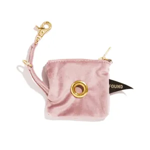 Washable Velvet Dog Poop Bag Holder Rose