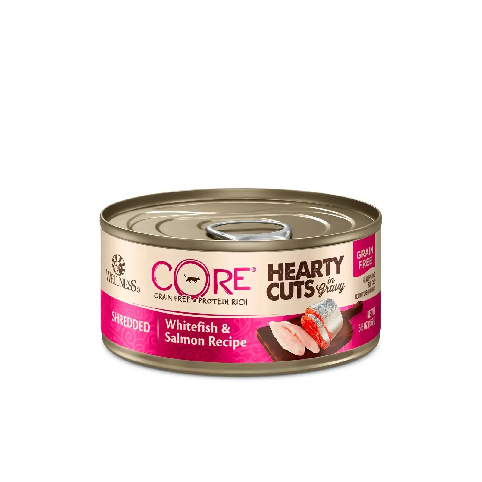Wellness CORE Hearty Cuts for Cats - Grain Free Whitefish & Salmon can 5.5oz