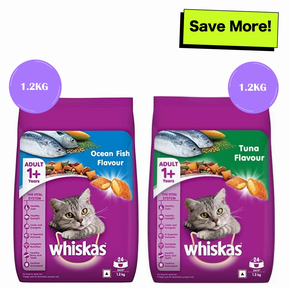 Whiskas Ocean Fish and Tuna Flavour Adult Cat Dry Food Combo