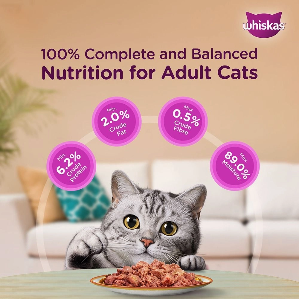 Whiskas Salmon in Gravy Meal and Ocean Fish Adult Cat Wet Food Combo