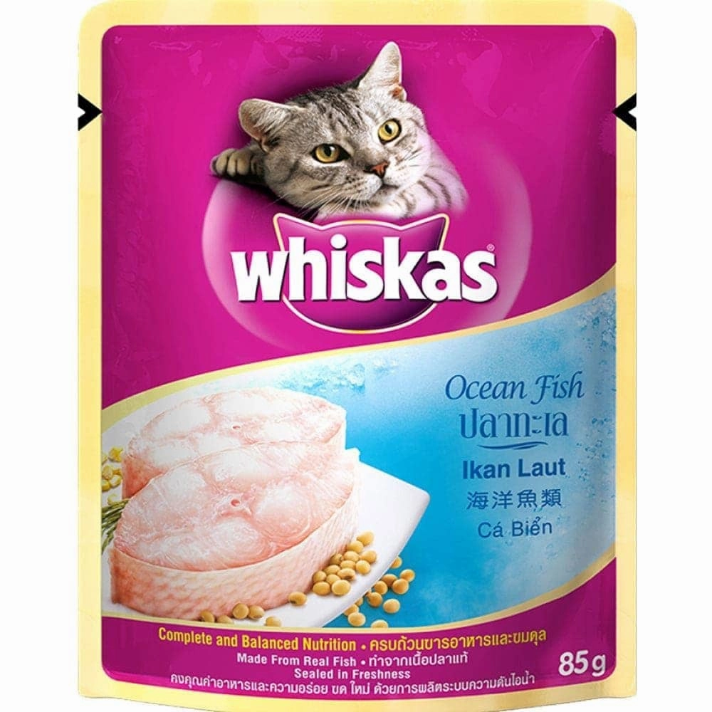 Whiskas Salmon in Gravy Meal and Ocean Fish Adult Cat Wet Food Combo