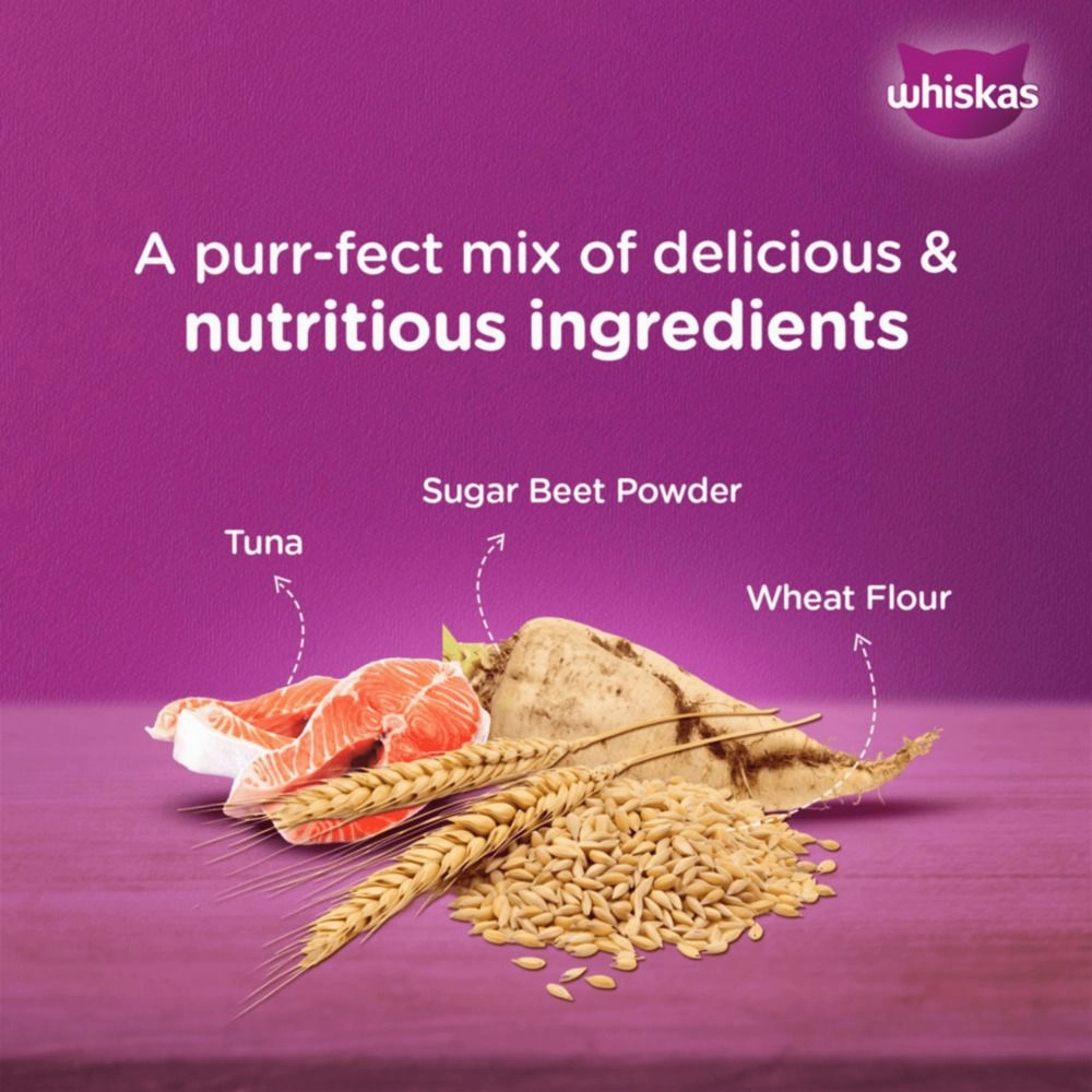 Whiskas Tuna in Jelly Kitten Wet Food and Mackerel Flavour Kitten (2 to 12 months) Dry Food Combo