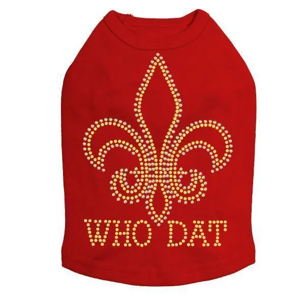 Who Dat Rhinestone Dog Tank