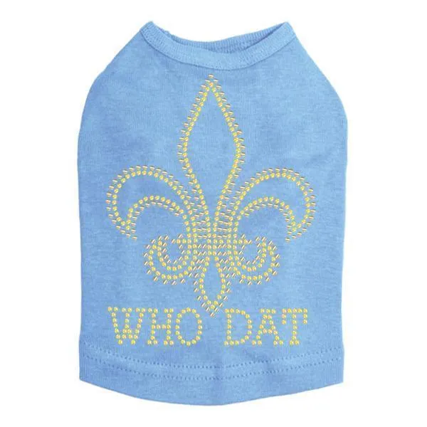 Who Dat Rhinestone Dog Tank