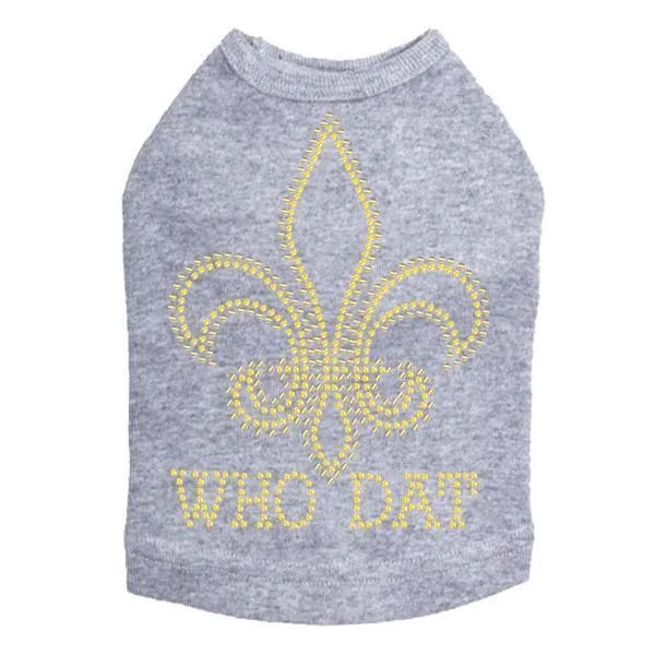 Who Dat Rhinestone Dog Tank