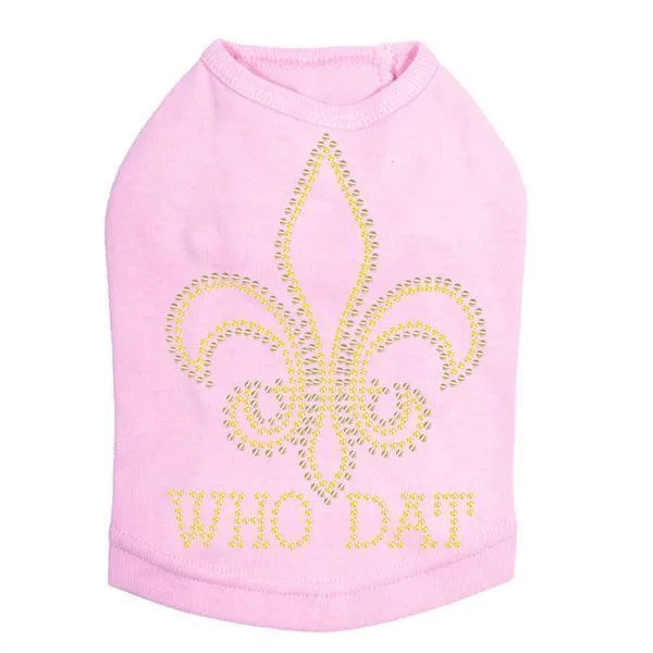 Who Dat Rhinestone Dog Tank