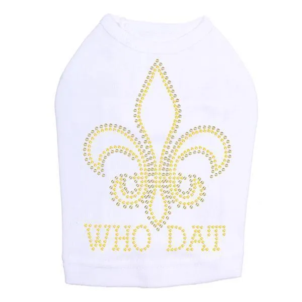 Who Dat Rhinestone Dog Tank