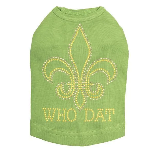 Who Dat Rhinestone Dog Tank