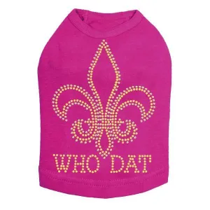 Who Dat Rhinestone Dog Tank
