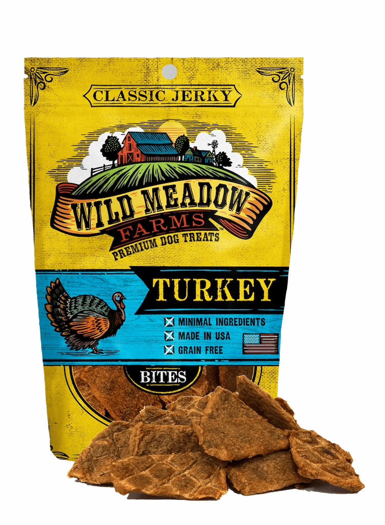 Wild Meadow Farms Classic Turkey Jerky Bites Treats for Dogs