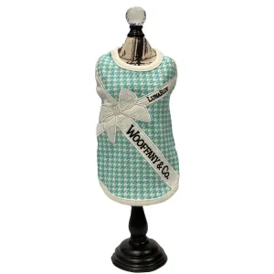Wooffany Houndstooth White Ribbon Dog Tank