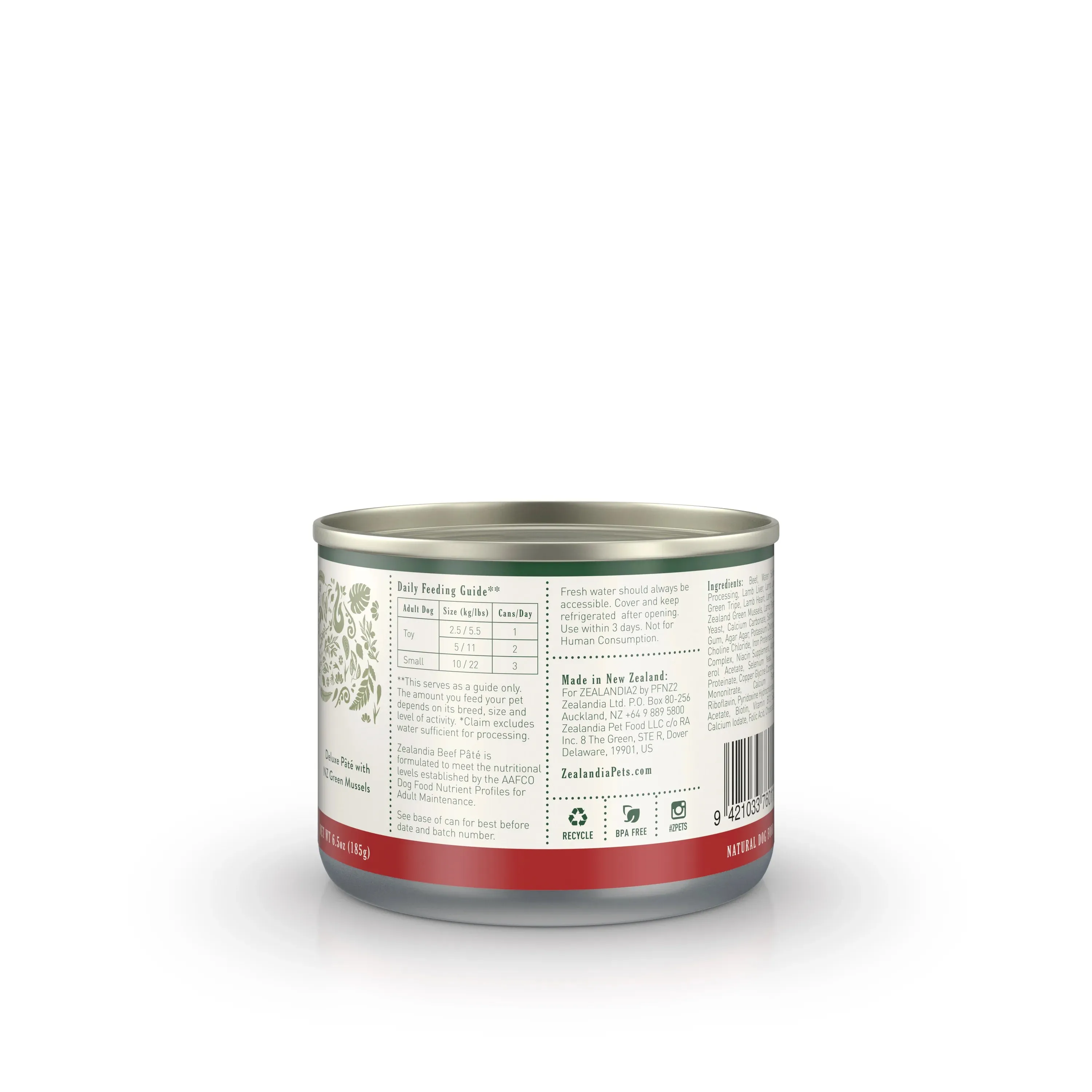 Zealandia Adult Dog Wet Food - Beef Pate