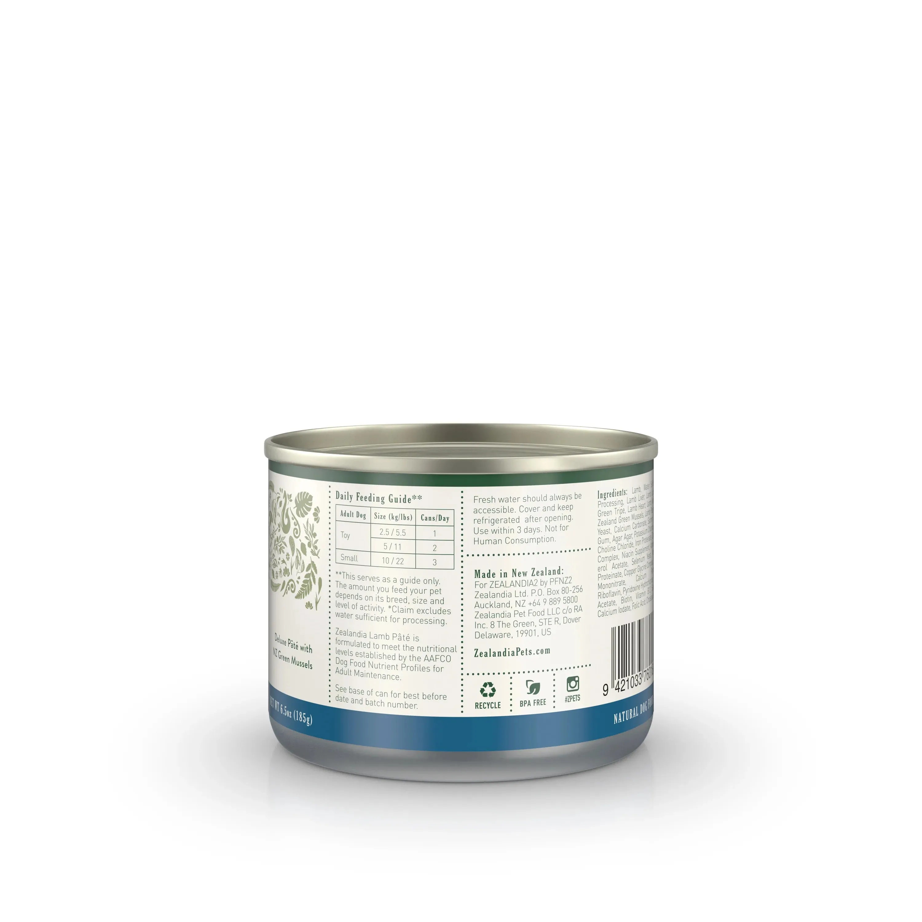 Zealandia Adult Dog Wet Food - Lamb Pate