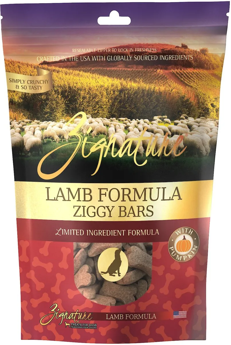 Zignature Ziggy Bars Lamb Formula Dog Treats